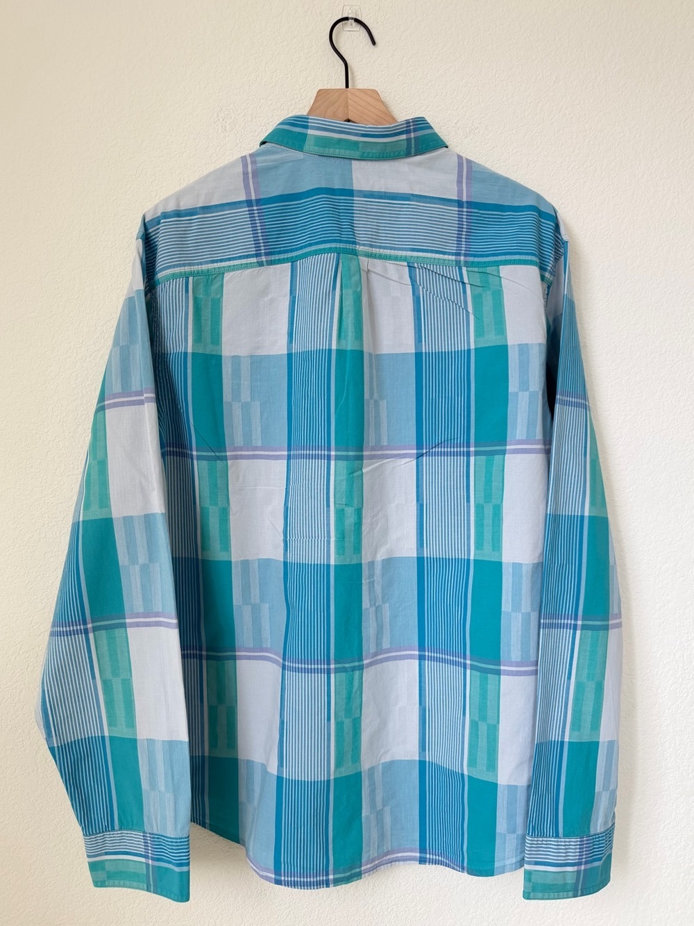 Original Penguin Teal & Light Blue Plaid Botton-Up Shirt XXL - Picture 3 of 11
